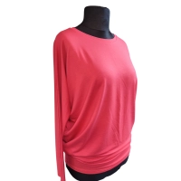 Bluzka Eveline dla puszystej - luźny fason oversize koralowa